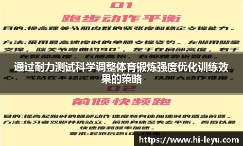 通过耐力测试科学调整体育锻炼强度优化训练效果的策略